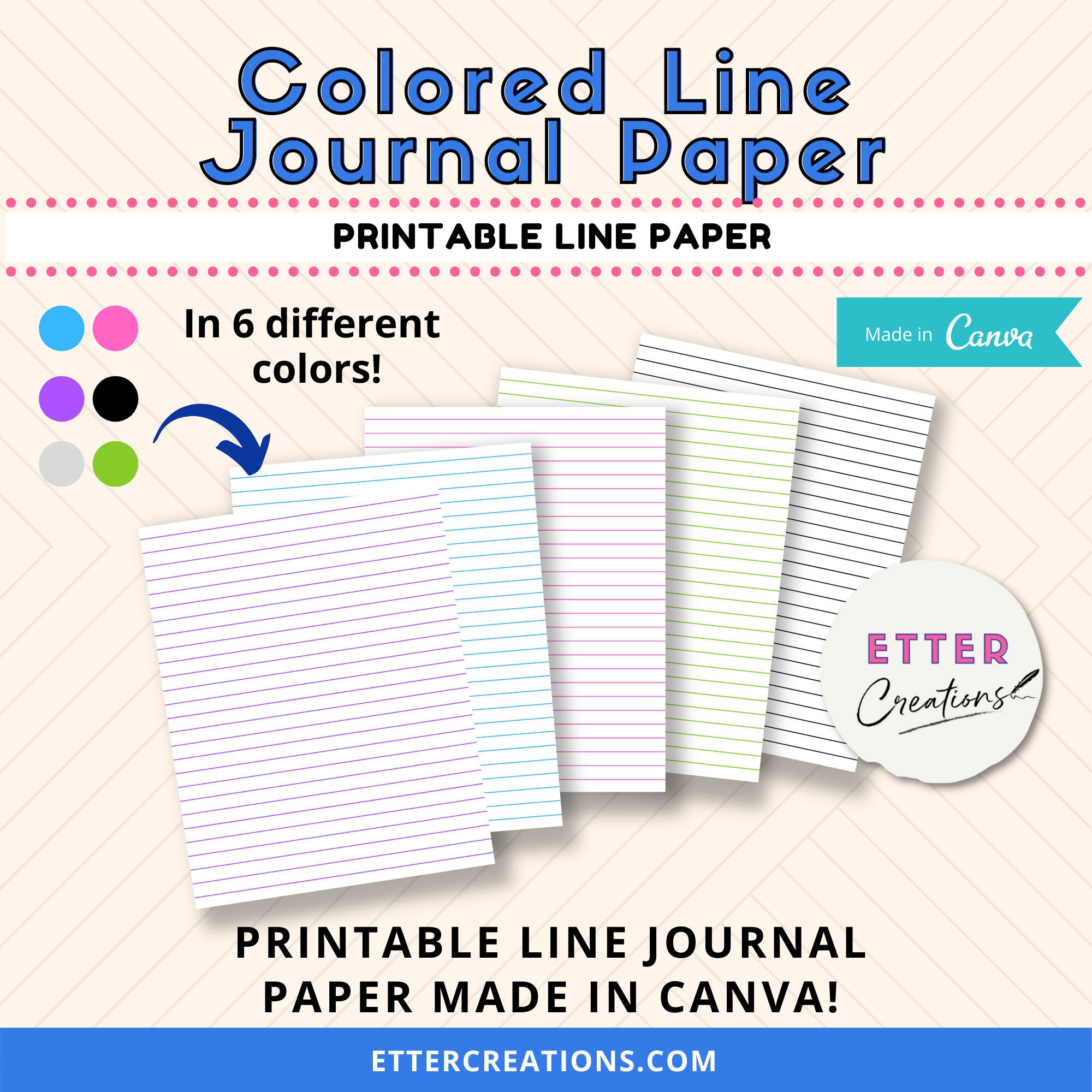 lined digital download paper lined paper template editable etsy