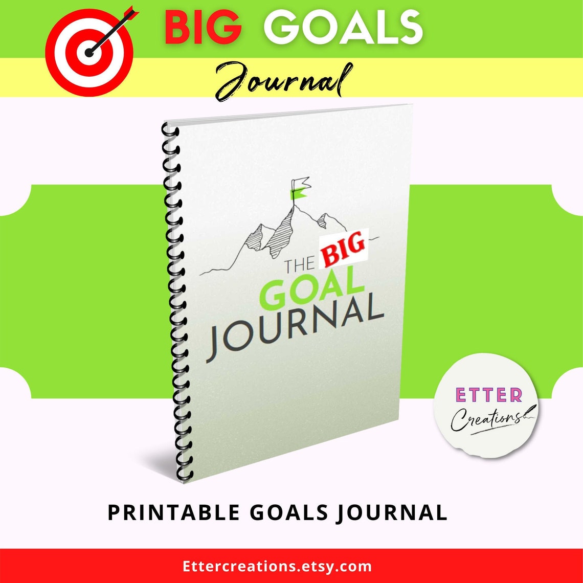 GOAL Journal Printable Printable Prompt Journal BIG Goal | Etsy