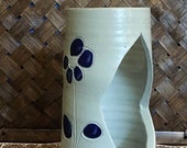 Williamsburg Pottery Salt Glaze Stoneware Open Top Candle Holder (Vintage Art Pottery)