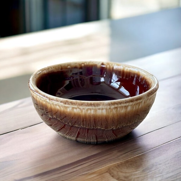U.S.A. Pottery Mid Century Brown Drip Glaze 5-inch Bowl (Vintage/Fruit/Cereal/Berry/Soup)