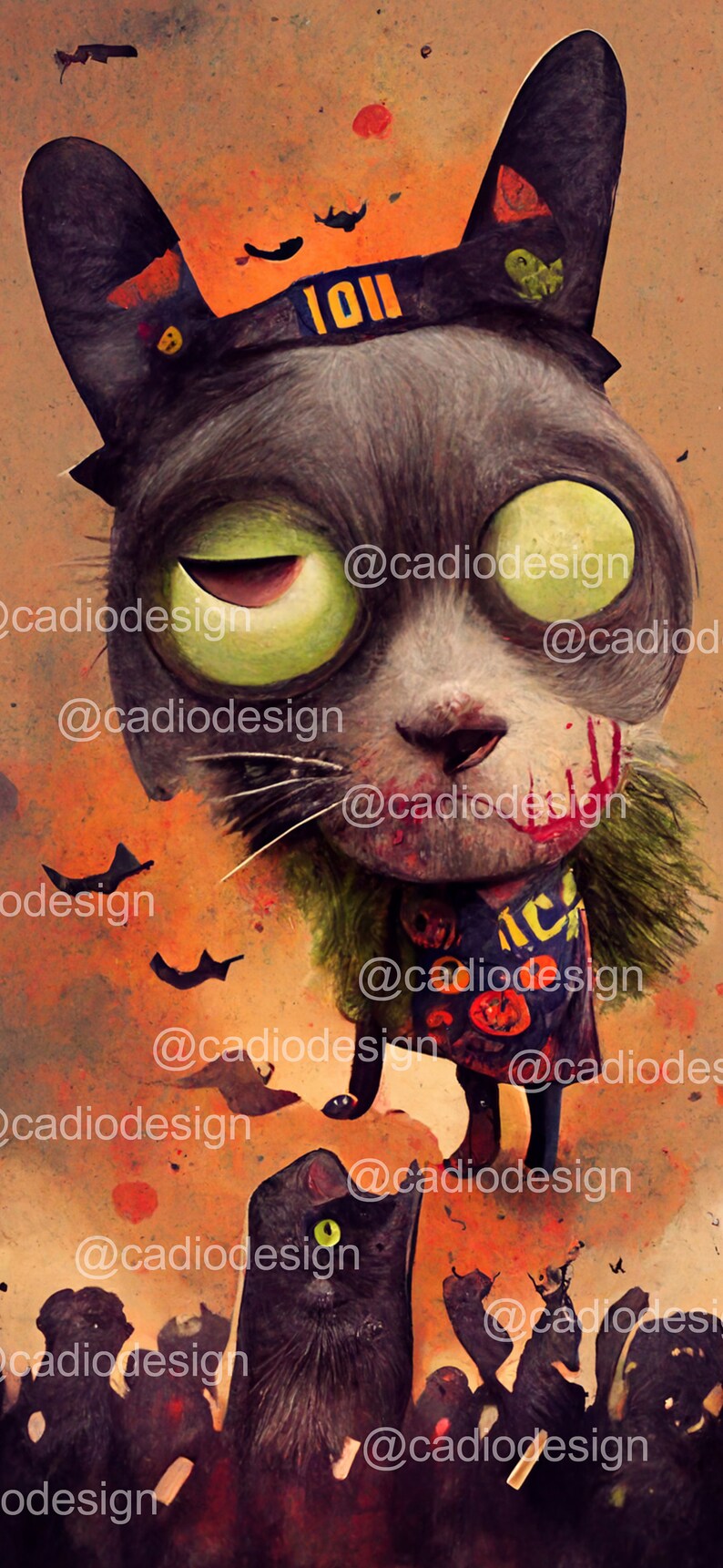 Cute Zombie Cats of Halloween Variety Pack Iphone/smartphone Wallpapers ...