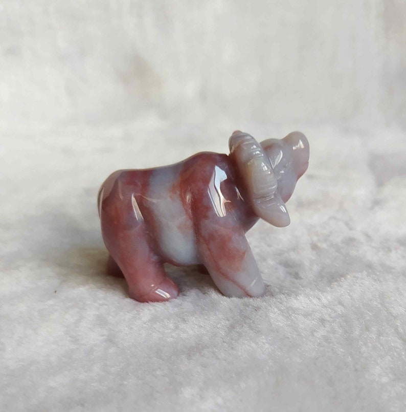 Natural Indian Agate Carved Buffalo Figurine E2424