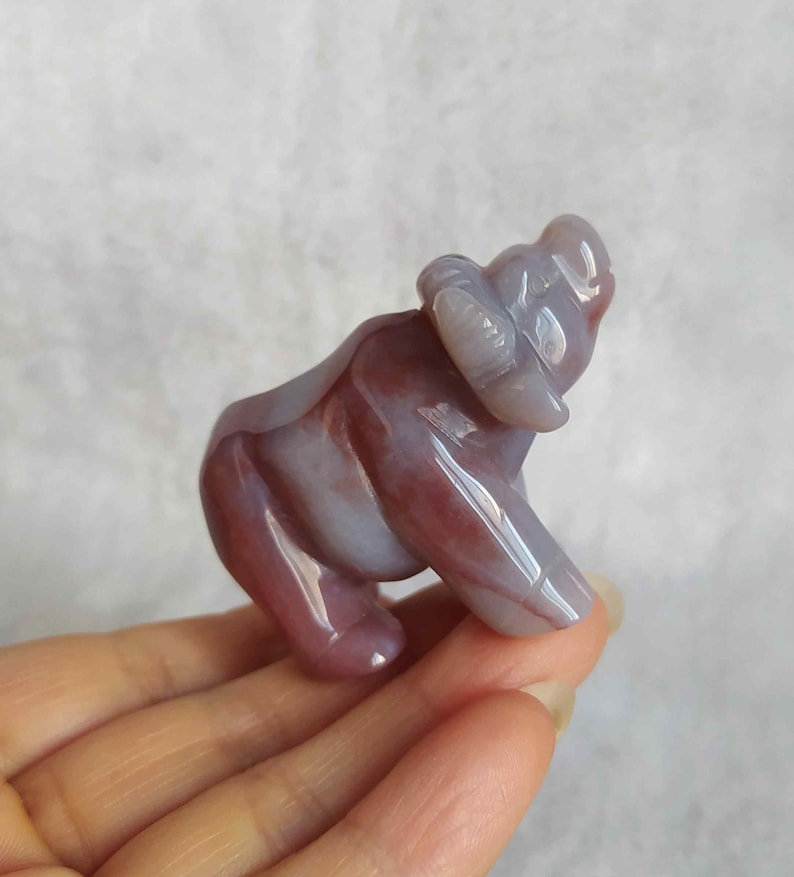 Natural Indian Agate Carved Buffalo Figurine E2424