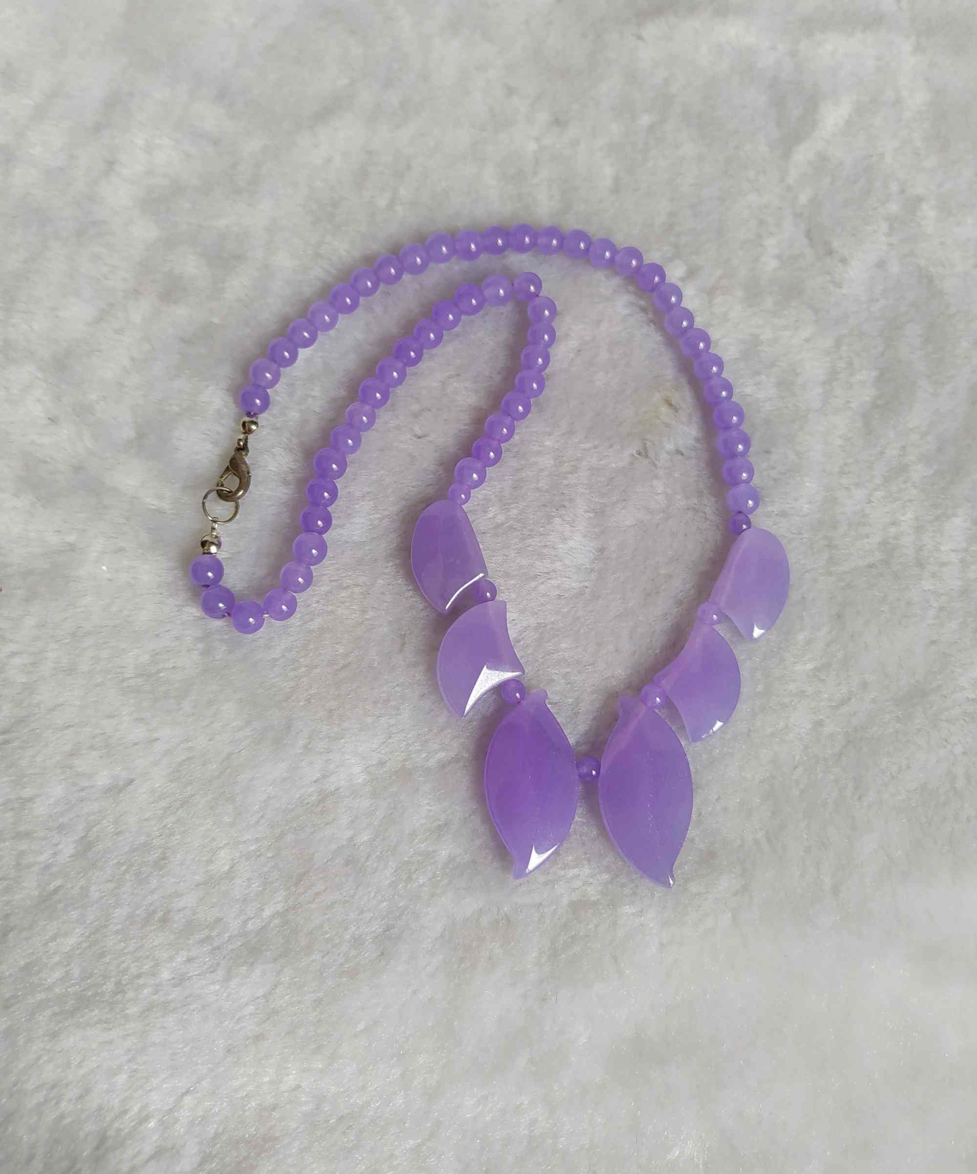 Natural Purple Handmade Jade Necklace E551 - Etsy UK