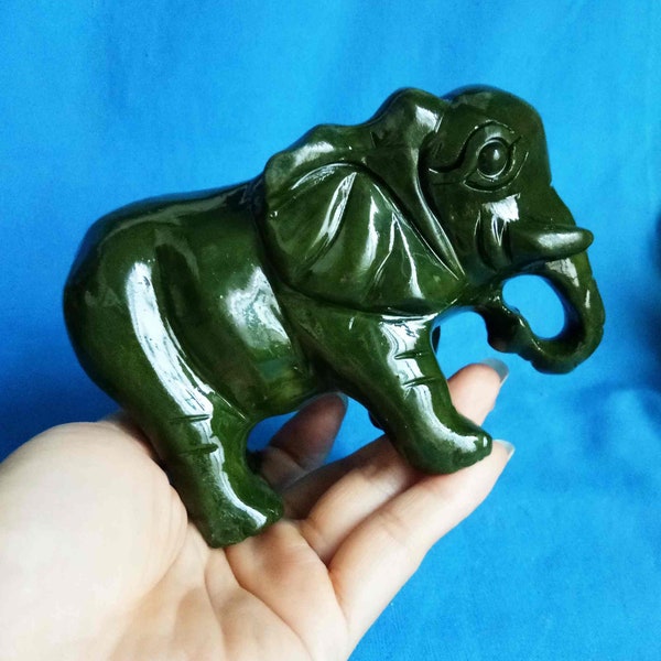 Jade Elephant Figurine Etsy