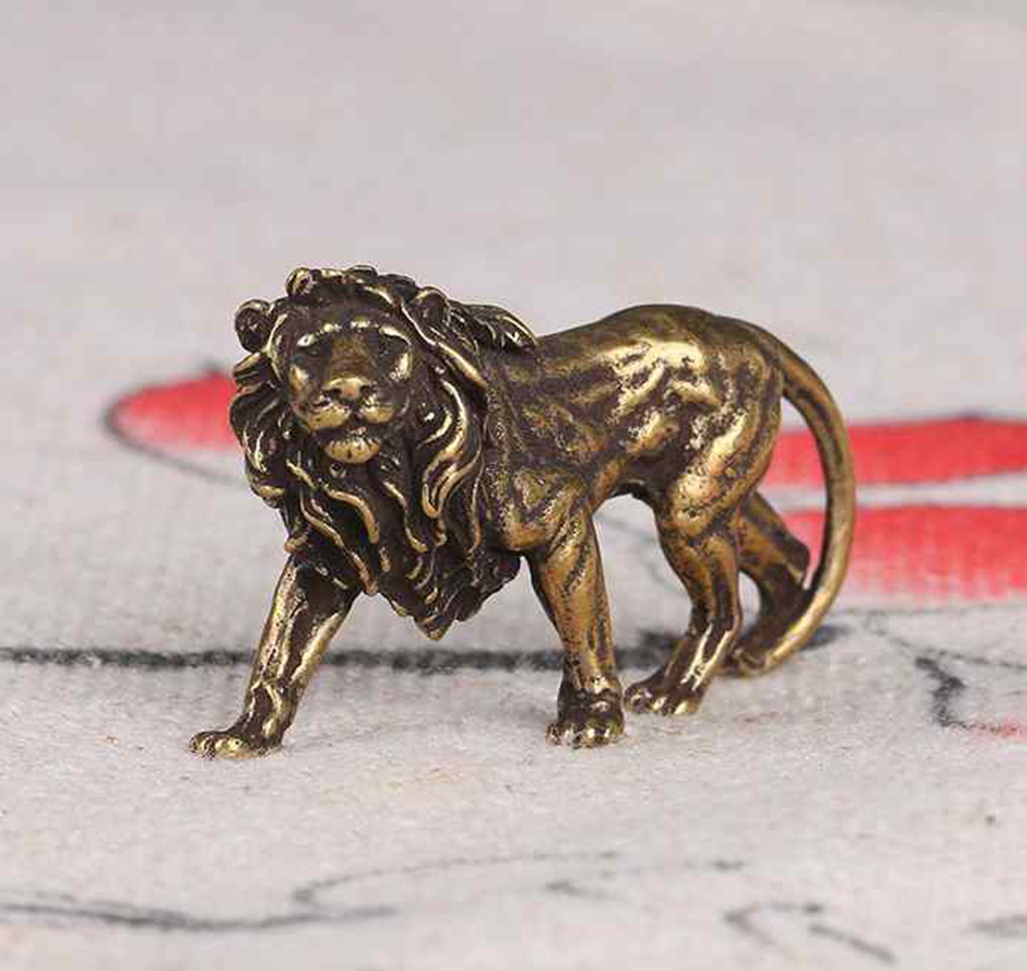 Antique Solid Brass Hand Carved Lion Statue home decoration Etsy