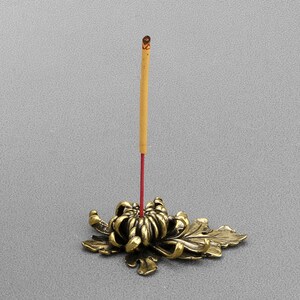 Antique brass carved Flowers incense stick, Zen pure copper ornaments,  incense holder, Incense sticks