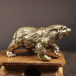 Solid Brass Hand Carved Bear  Statue, home decoration