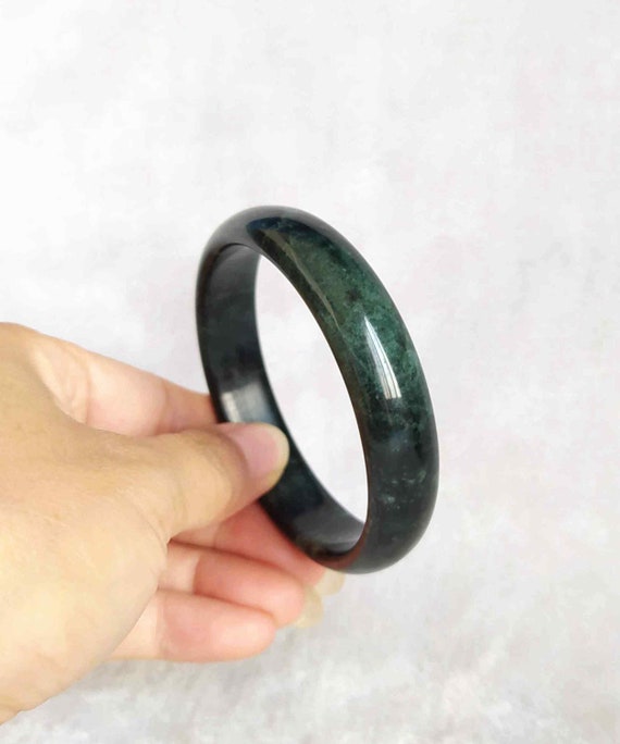 Natural Chinese jade hand-carved bracelet,beautiful bangle 61mm 
