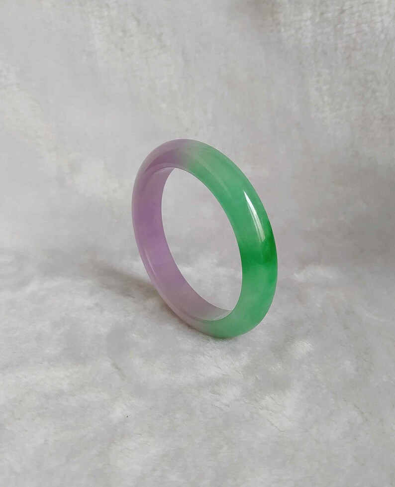 Natural jadeite bangle Burma jadeite bangle E1896 green violet ice bangle