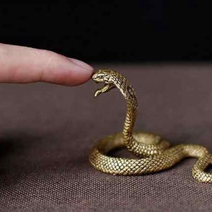 Antique Brass Hand Carved Snake Statue, home decoration ,antique collection