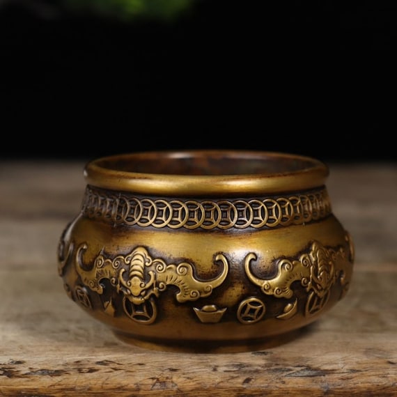 China Antique Collection Copper Small Incense Burner Small Accessories 