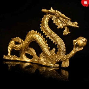 Chinese Brass Hand Carved Dragon Statue, Home Decoration ,antique ...