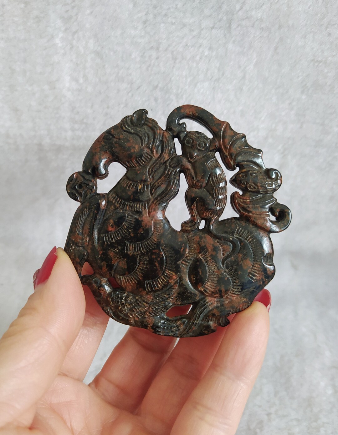 Antique Chinese Jade Horse Statue, Be Used as an Amulet, at the