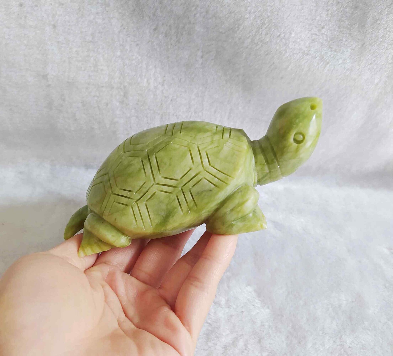 Natural Green Jade Carved Sea Turtle Statue E2691 Etsy