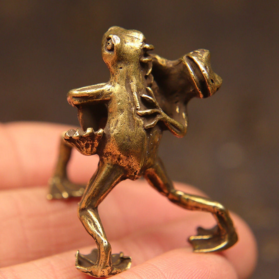 Chinese Brass Hand Carved Frog Statue home decoration Etsy