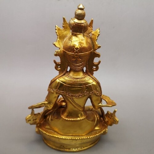 Tibet Antique Brass Hand Carved Buddha shops Statue, home decoration, antique collection