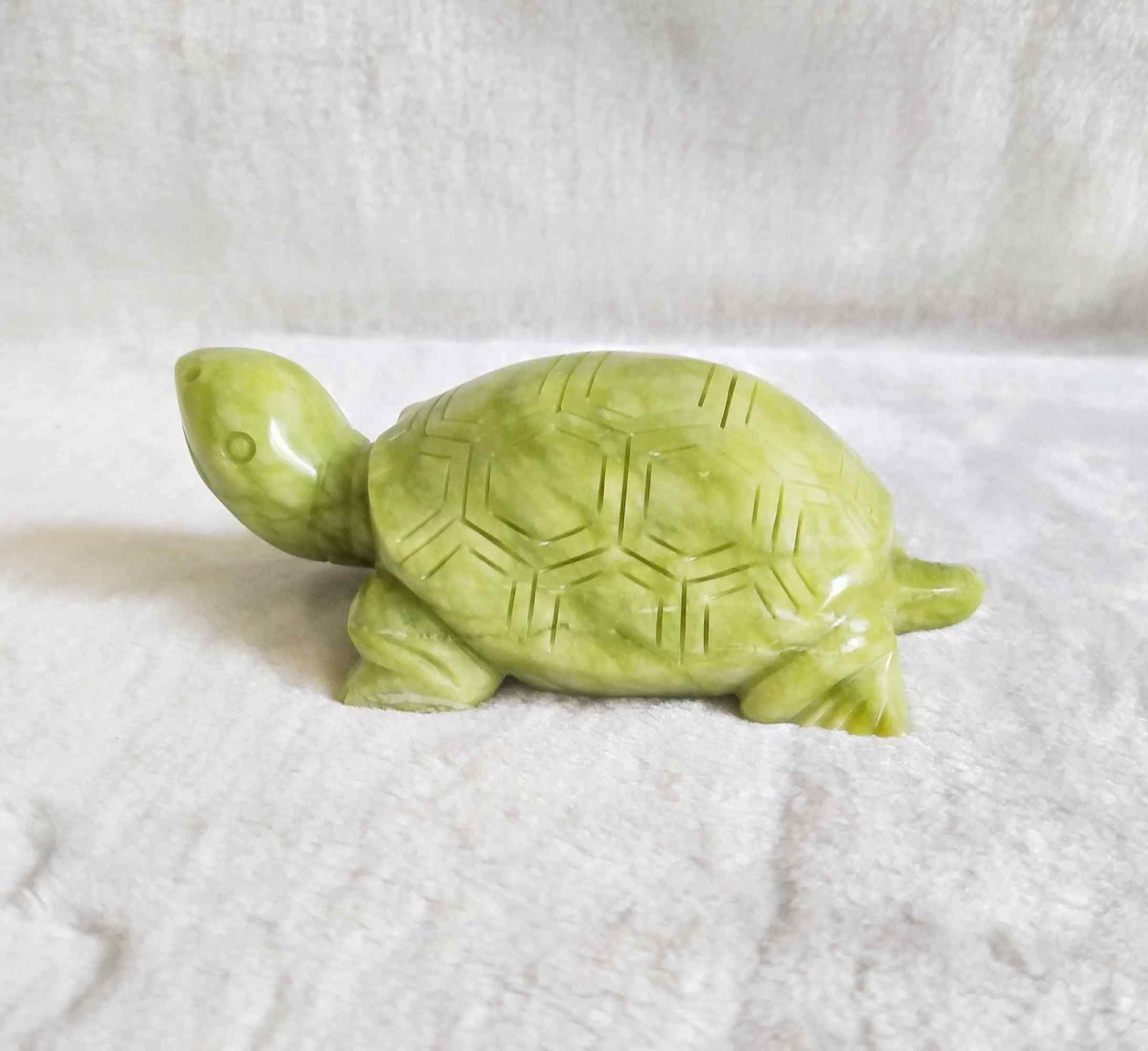 Natural Green Jade Carved Sea Turtle Statue E2691 Etsy