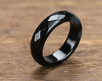 Natural Obsidian Ring Couple Ring J004 