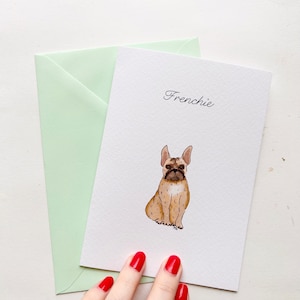 Frenchie Gedruckte Grußkarte, Niedliche Französische Bulldogge Grußkarte