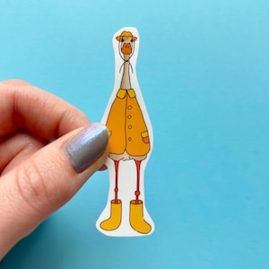 Rain Coat Rainy Day Duck Sticker
