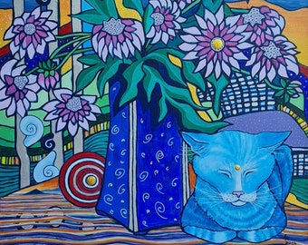 Original Painting "Dreaming Cat"