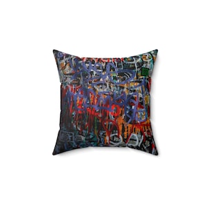 Graffiti Polyester Square Pillow