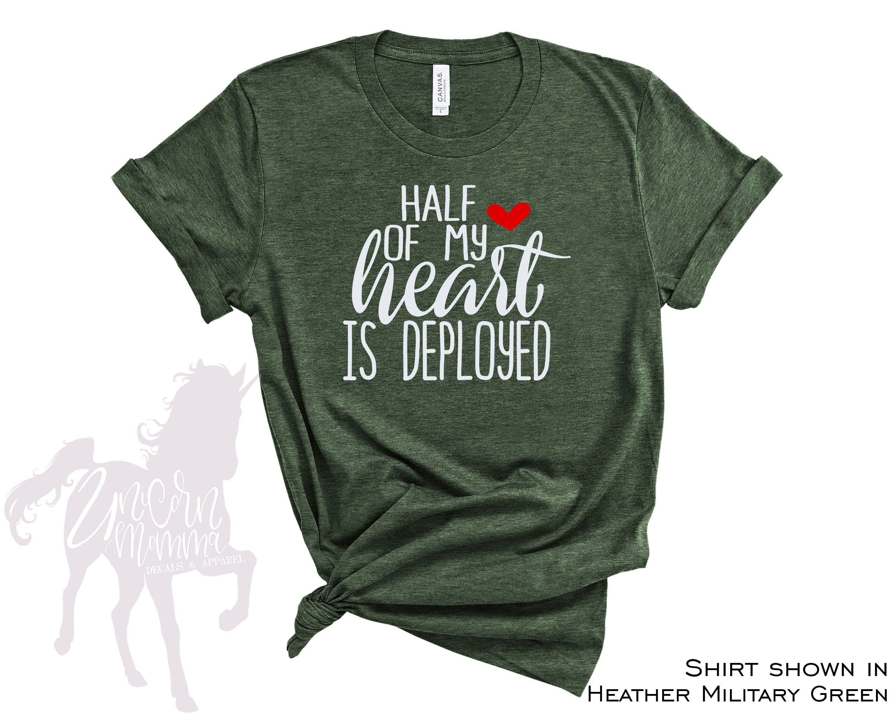 Download Half Of My Heart Is Deployed Military Army Marines | Etsy