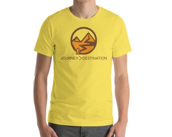 Journey is greater than the destination mindfulness t-shirt. Designed for the outdoor enthusiast and adventure seekers.