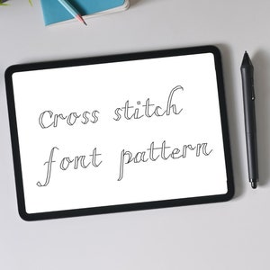 Cross stitch alphabet Cursive font Backstitch pattern Cross stitch letters and numbers