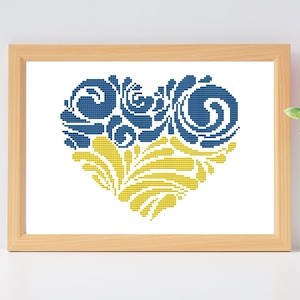 Ukraine cross stitch pattern Ukraine flag Ukraine designer