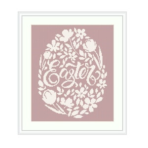 Easter Cross Stitch Pattern, Floral Flower Cross Stitch PDF, Modern Cross Stitch, Floral Embroidery, Easy Cross Stitch, Cross Stitch Easter