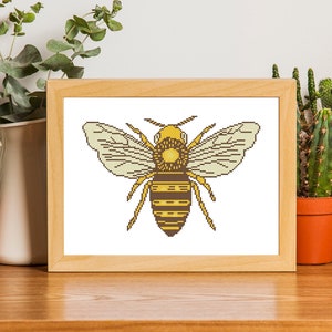 Insects cross stitch pattern bee, cross stitch bumble bee