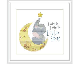 Elephant Nursery Cross Stitch Pattern: Twinkle Star (PDF Pattern)