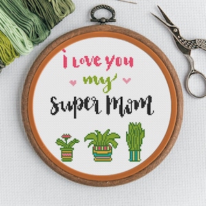 Patrón punto de cruz día de la madre De hija a mamá patrones punto de cruz para principiantes