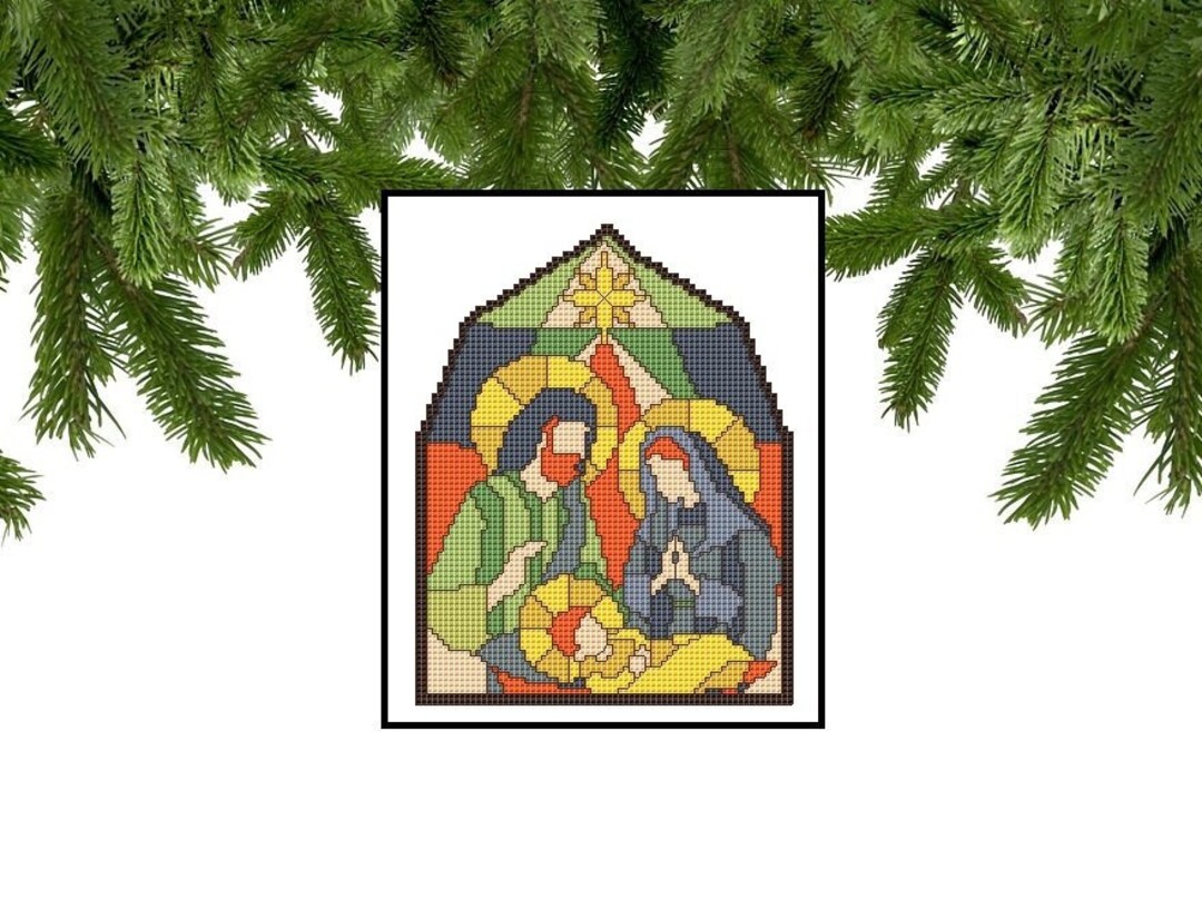 Nativity Scene Cross Stitch Pattern Modern Cross Stitch Etsy
