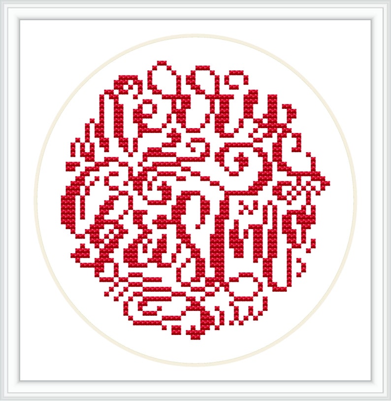 Merry Christmas cross stitch pattern beginner pdf cross stitch christmas cards