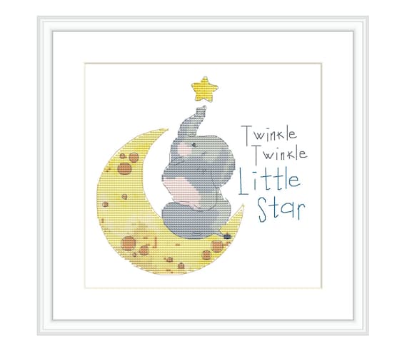Elephant Nursery Cross Stitch Pattern: Twinkle Star (PDF Pattern)