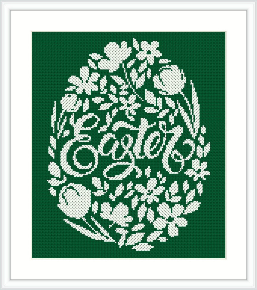 Floral Easter Egg Cross Stitch Pattern: Modern Embroidery (PDF Pattern ...