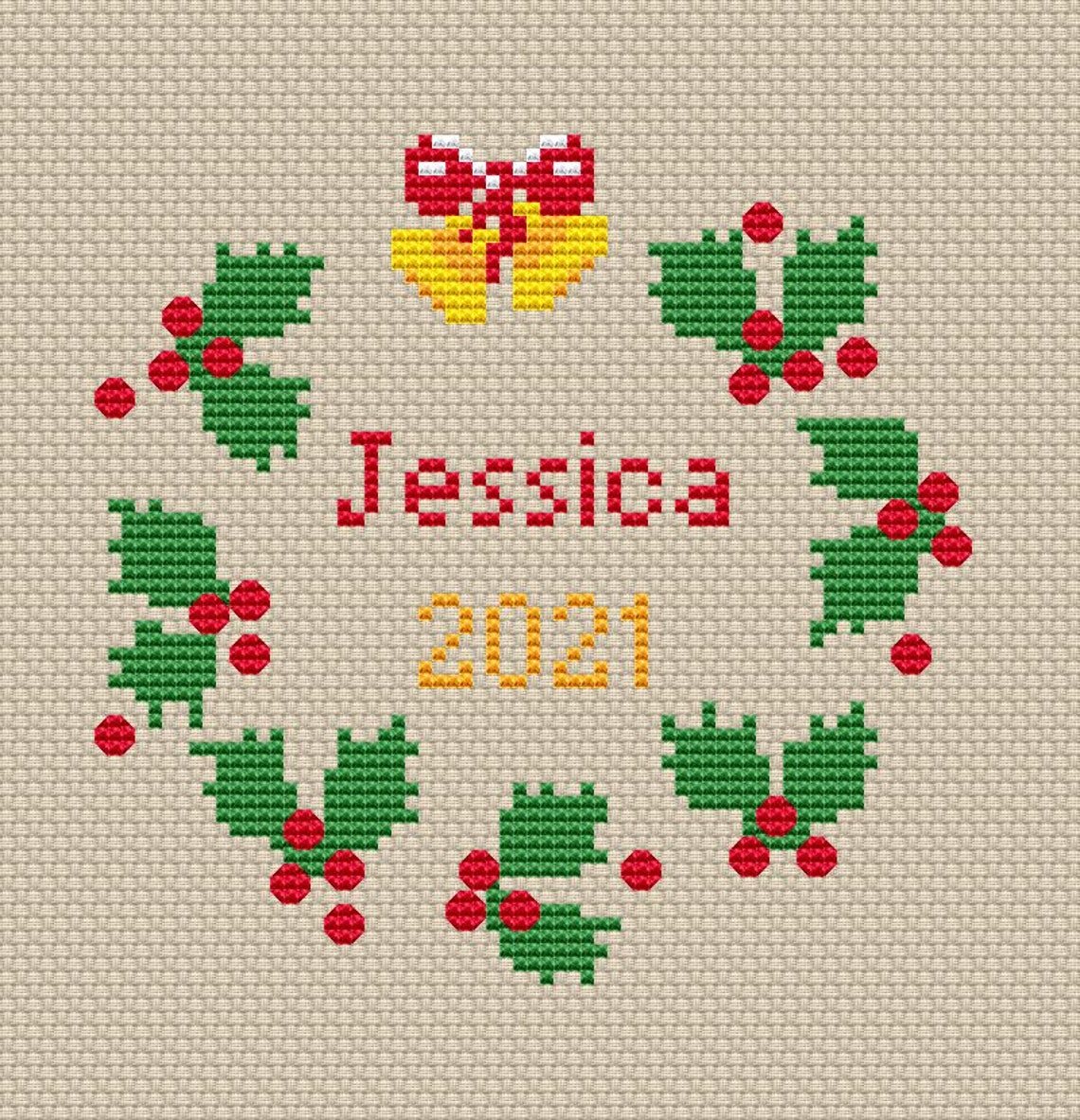 Baby first christmas cross stitch pattern baby ornament cross Etsy France