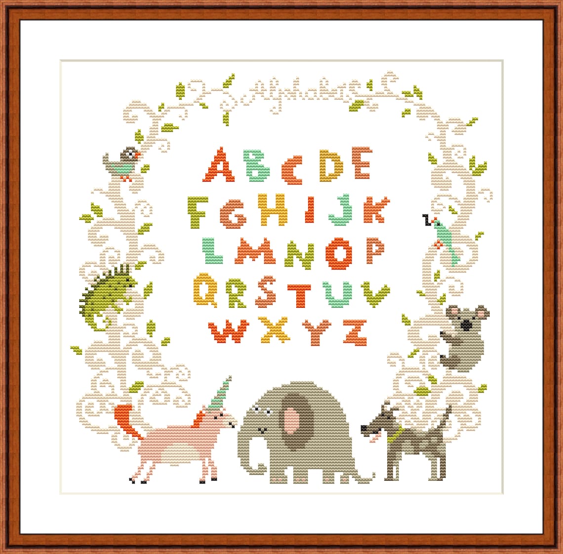 Alphabet Cross Stitch Pattern Baby Sampler Colorful Nursery Etsy UK