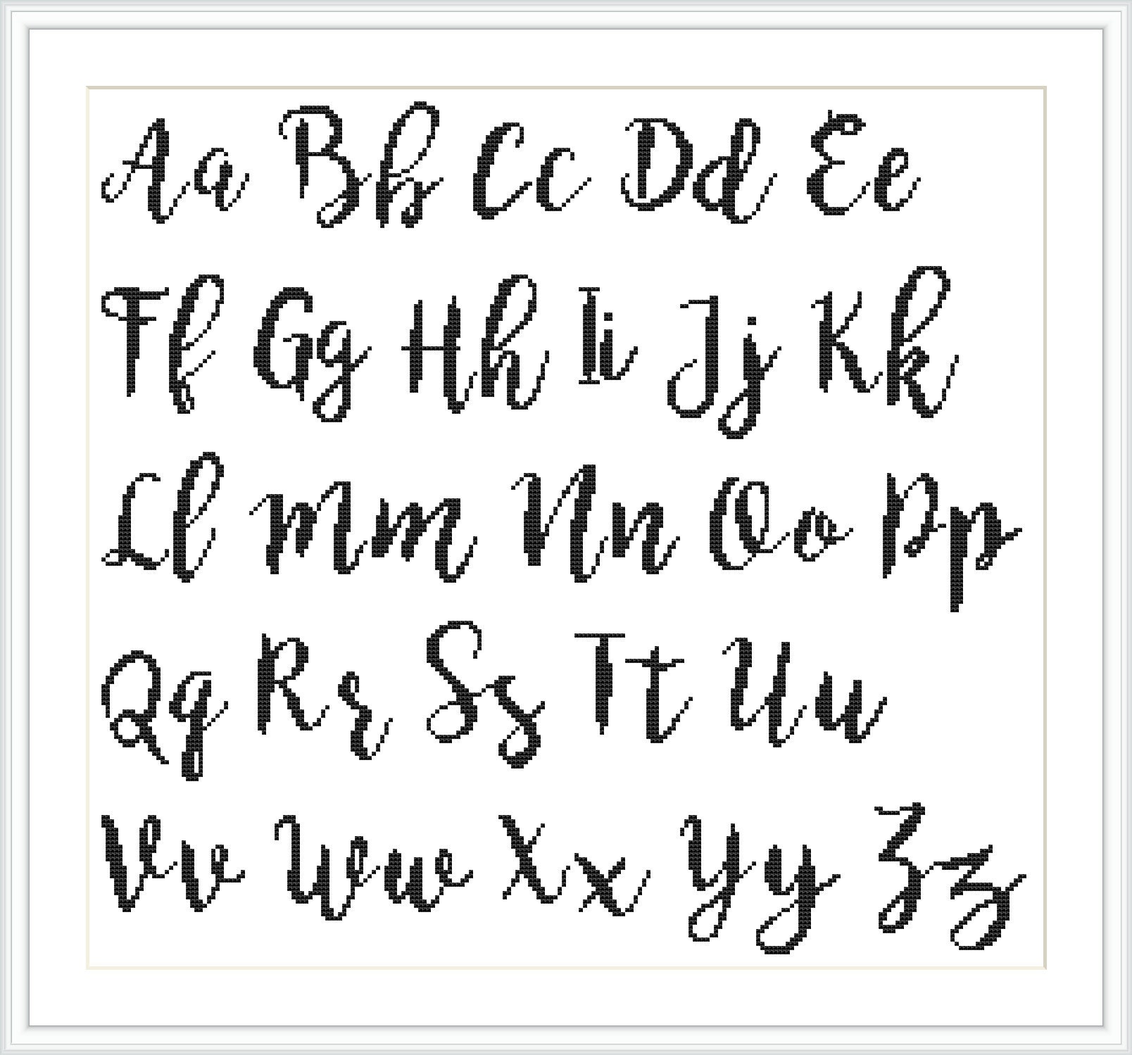 2 Sizes of Cross Stitch Alphabet Cross Stitch Font Letters | Etsy