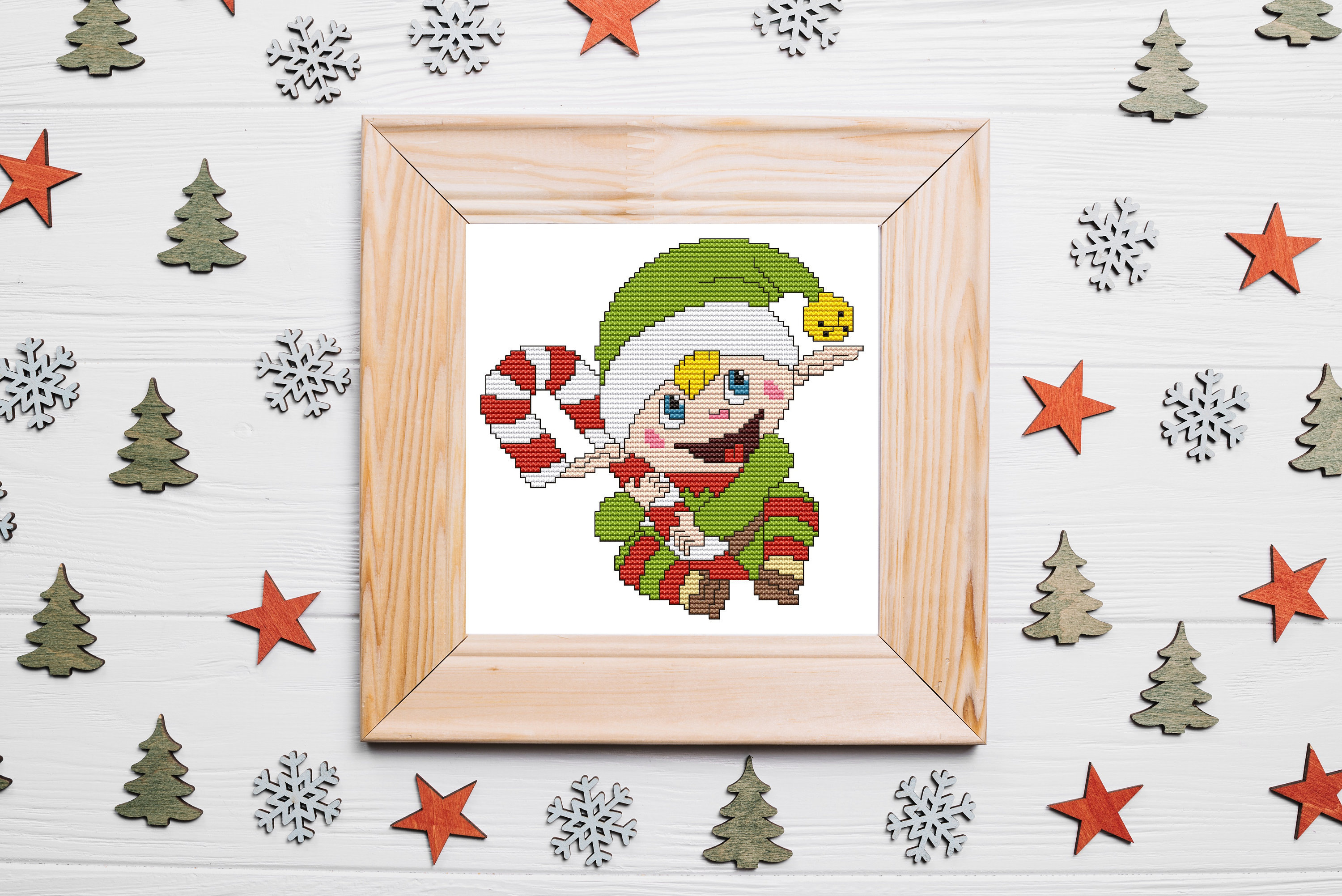 Christmas Elf Cross Stitch Pattern Etsy