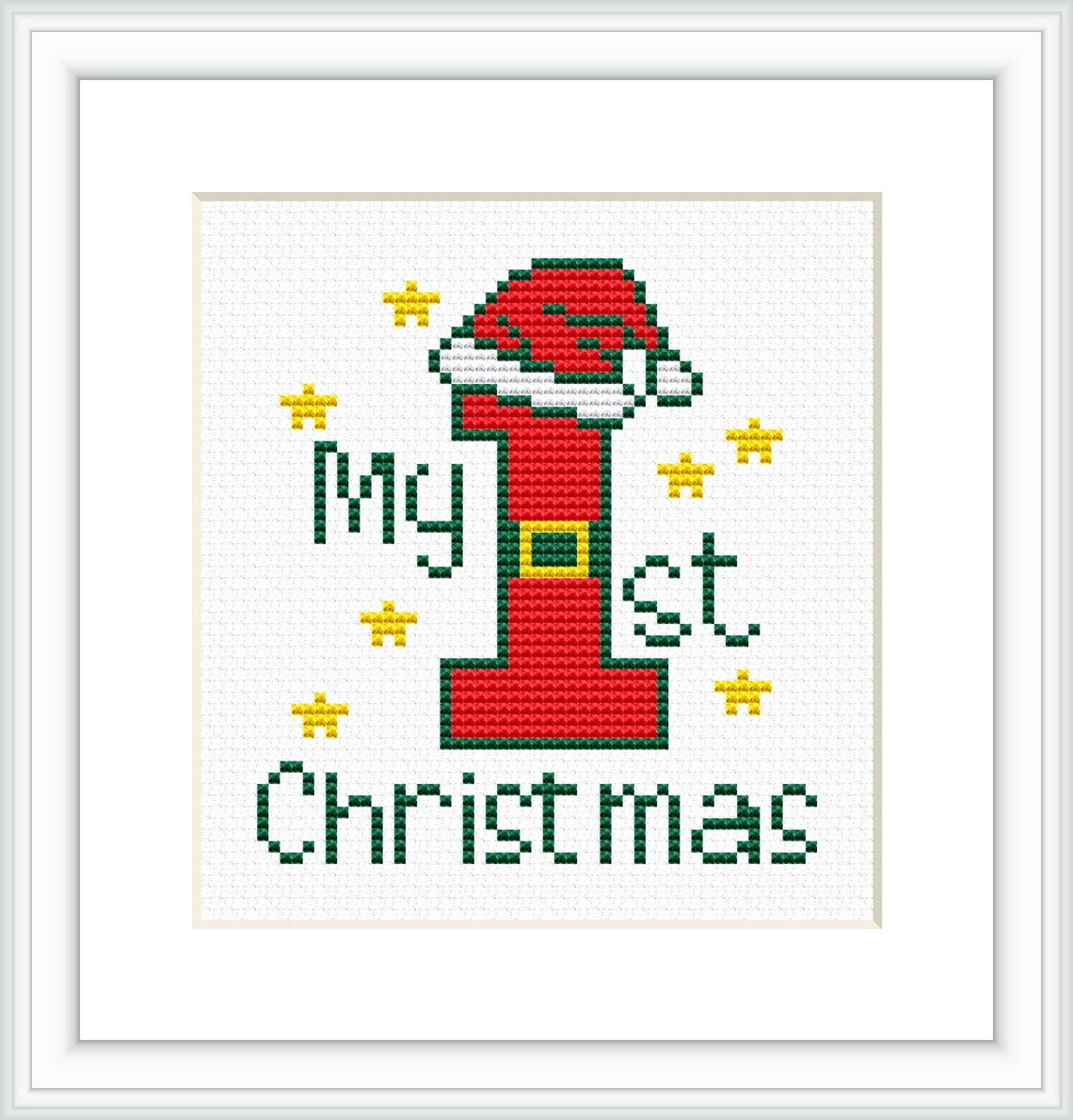 Baby First Christmas Cross Stitch Pattern Baby Ornament Cross - Etsy