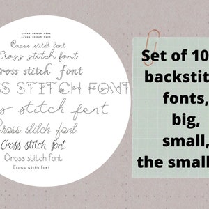 Set von 10+1 Kreuzstich Alphabet und Zahlen Muster Rückstich Kursivschriftmuster Klein groß die kleinsten Kreuzstich Buchstaben