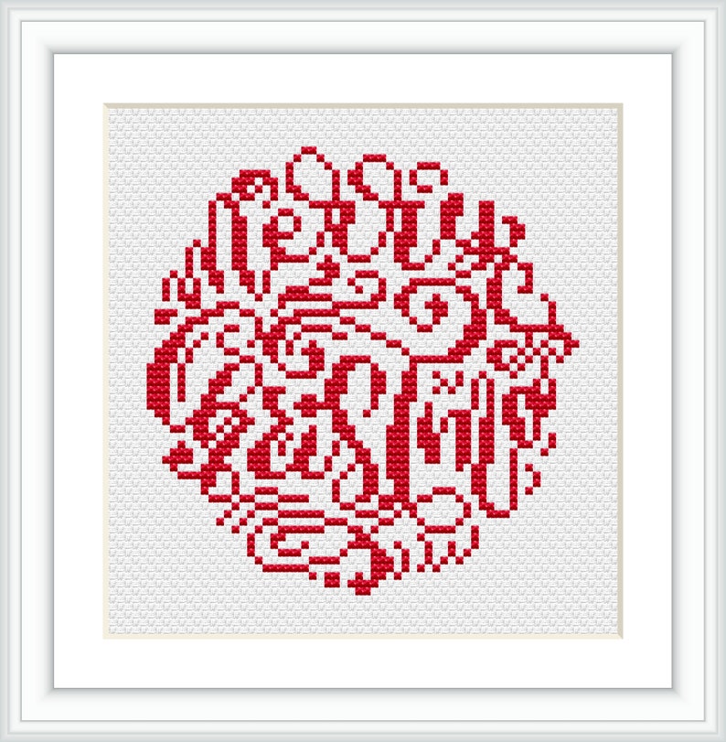 Merry Christmas cross stitch pattern beginner pdf cross stitch christmas cards