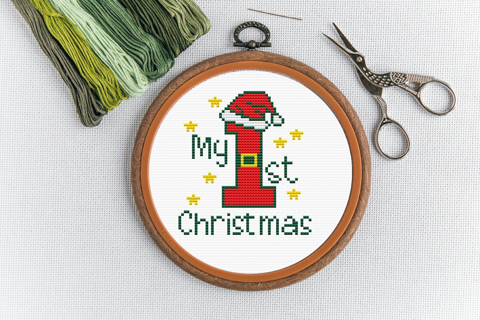 Baby First Christmas Cross Stitch Pattern Baby Ornament Cross - Etsy