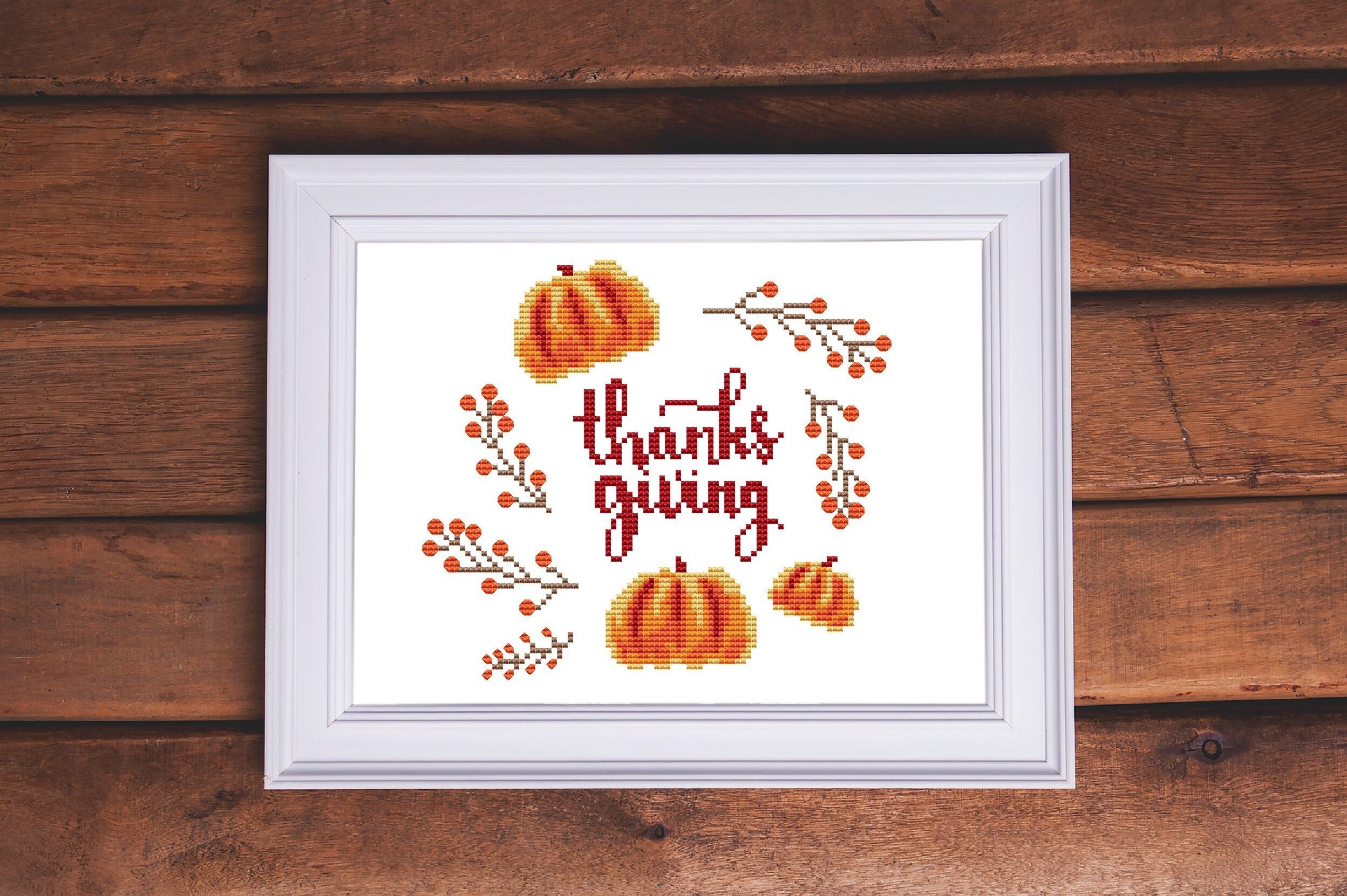 Thanksgiving cross stitch patterns thanksgiving sayings | Etsy