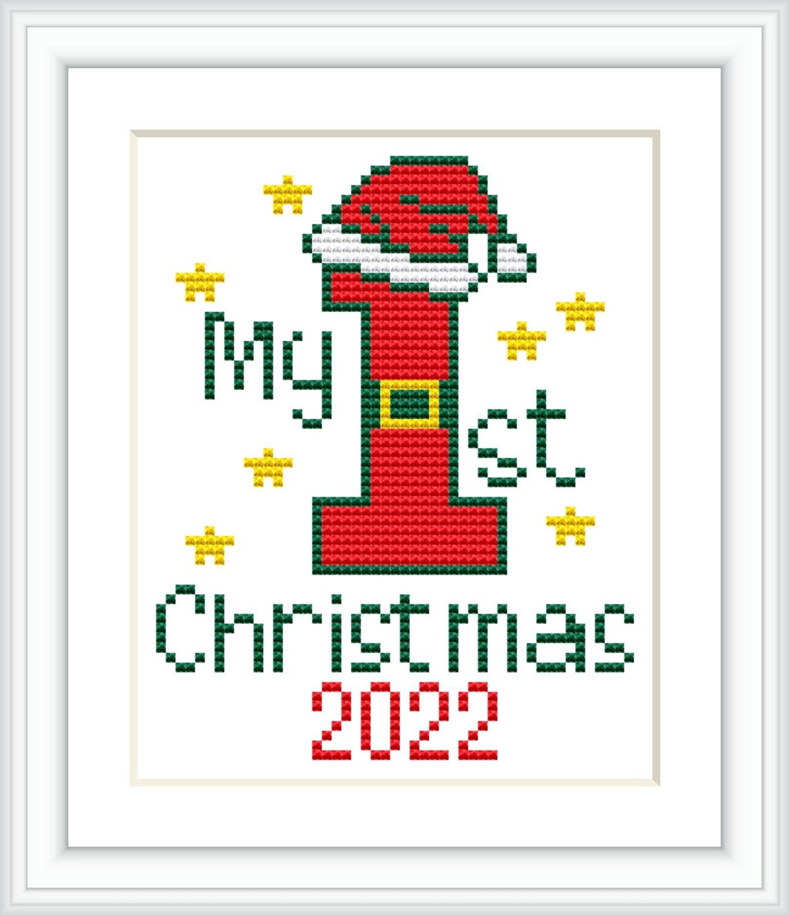 Baby First Christmas Cross Stitch Pattern Baby Ornament Cross - Etsy