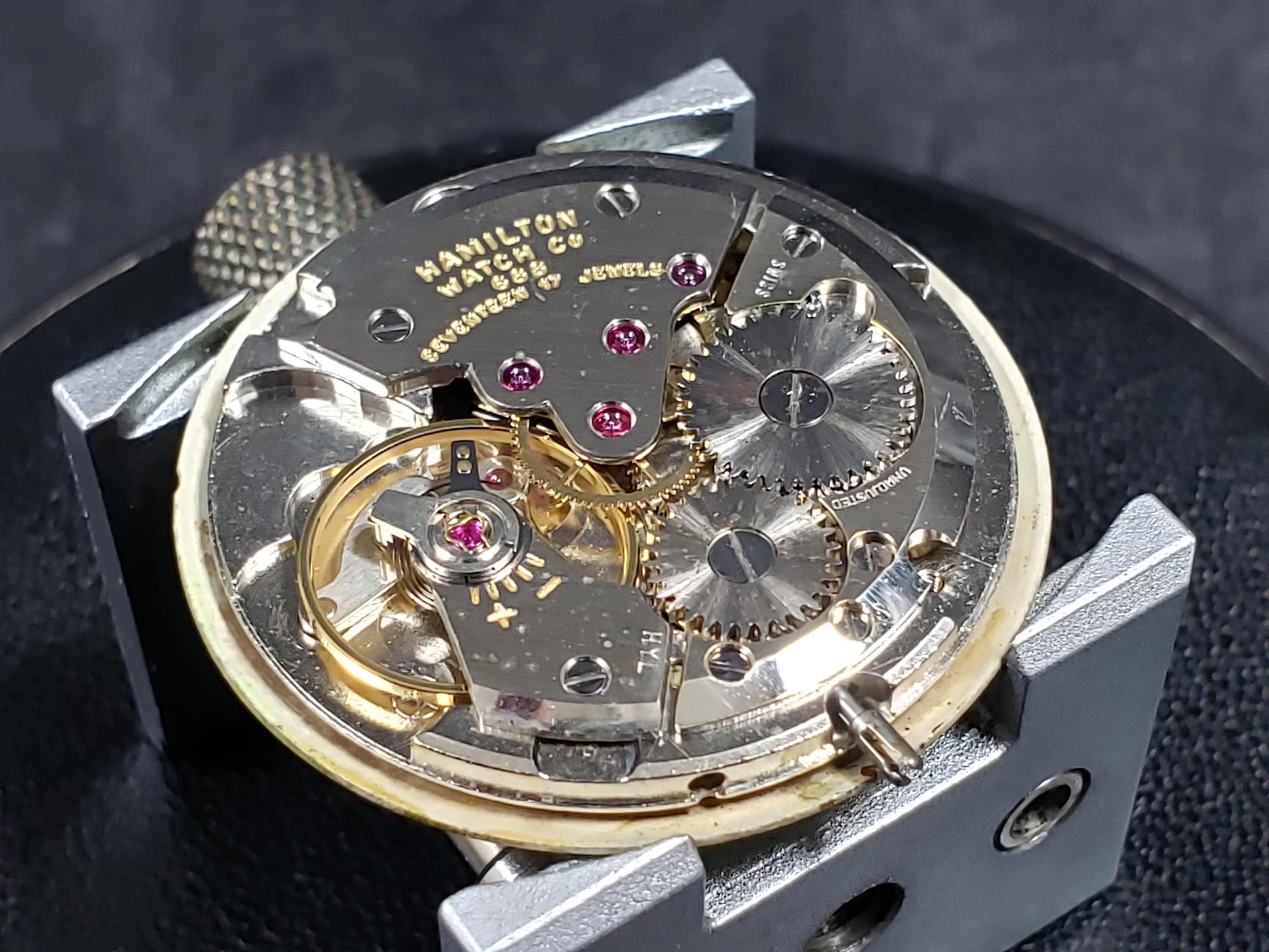 Cadran Argent Pour Montre Hamilton à Remontage Automatique - Occasion Propre - Pièce Vintage